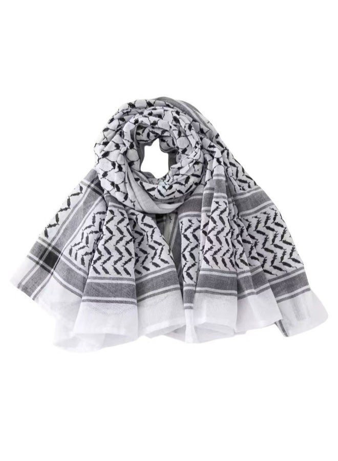 Men's Arafat rice knot tassel Arabic headscarf; women's Palestinian jacquard scarf with tassels; unisex scarf/headscarf. - Image 3